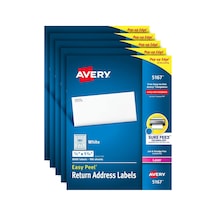 Easy Peel Return İçin Adres Etiketleri Lazer/led Yazıcı, 1/5,1 Cm X 1 3/10,2 Cm Box 8.000, Fall 5 Adet 5167 Diğer