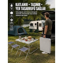 Zenvia Ayarlanabilir Yükseklikli Kamp Ve Piknik Masası 4 Kişilik Katlanabilir Masa Seti Znv2026 Çok Renkli