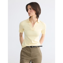 Lcw Everyday Bej Polo Yaka Kadın Tişört