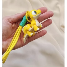 Anahtarlık Çanta Süsü 3d Dinozor Oynar Eklem Oyuncak Yılbaşı Doğum Günü Hediye Sarı