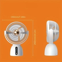 Hepu Hp-f07 Usb Şarjlı Sessiz Masaüstü Mini Fan 360 Derece Ayarlanabilir Gövde Vantilatör Acı Kahverengi