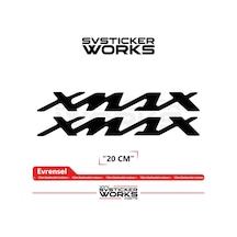 Yamaha Xmax Uyumlu Yazı Sticker Yüksek Kalite Özel Kesim Folyo 2'li Set Siyah