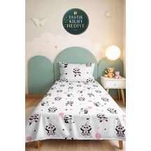 Evimde Bambaşka Panda Pembe Modern Kız Çocuk Pike Takımı-sevimli Siyah Yıldız Bebek Odası Yatak Örtüsü-160x220  CM