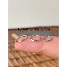 %100 Cerrahi Çelik Kesme Çelik Kilitli Halka Piercing Gümüş