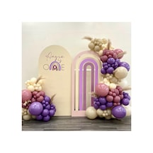 Retro Lavanta Rosewood Ve Deniz Kumu Balon Zinciri 100 Adet Mix