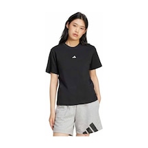Adidas Essentials Small Logo Kadın Siyah Yuvarlak Yaka Tişört Siyah