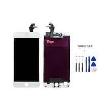 Tkgz Apple Uyumlu iPhone 6 Plus Lcd Ekran Dokunmatik -a- Kalite Lw Marka Beyaz + Tamir Seti