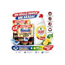 Finish Ultimate Plus 60x2 120 Adet Tablet + Fairy Limon 650 Ml Bulaşık Deterjanı Avantajlı Set