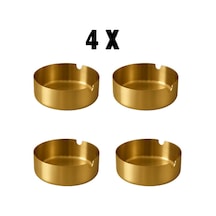 Mucit Home Gold Paslanmaz Çelik 4lü Kül Tablası Küllük Seti