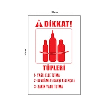 Metal Dikkat Tüpleri Yağlı Elle Tutma 20cm X 30cm A4 Büyüklüğünde Uyarı Levhası Yönlendirme Tabelası