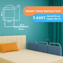 Miralay Yeni Nesil Yatak Bariyeri 50 x 40 CM Mavi 3 Adet