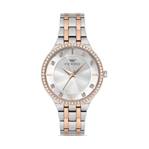 Ferro Fl21467a-e Quartz Çelik Rose/gri 35 Mm Kadın Kol Saati