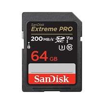 Extreme Pro Sdxc Uhs-ı Hafıza Kartı 64 Gb V30, Aktarım Hızı 200 Mb/sn, U3, 4k Uhd Videolar, Sandisk Quickflow Tekn