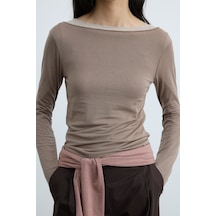 Suud Collection Sütlü Kahve Lindy Bluz Sütlü Kahverengi