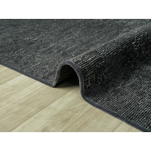 Aura Pixel Antrasit Grey- Pamuk Tabanlı Yıkanılabilir Şönil Kilim