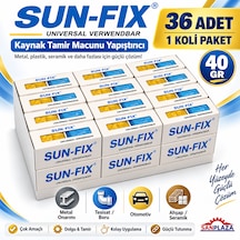 Sun-fix 40 Gr Universal Verwendbar Kaynak Tamir Macunu Yapıştırıcı 36 Adet 1 Koli Paket