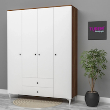 4 Kapılı Gardrop Mdf Sis Gri