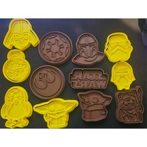 Yıldız Savaşları Karakterli Darth Vader Yoda Uzay Temalı Kurabiye Kalıbı Seti Çok Renkli