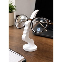 Yüz Tasarımlı Gözlük Standı, Beyaz, Dekoratif Masaüstü Gözlük Tutucu, 13 Cm Yükseklik, 7 Cm Genişlik Pla 3d Baskı 165-Koyu Yeşil
