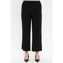 Ladies First Büyük Beden 3645 Siyah Pantolon Krep Bol Paça