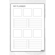 Zamansız Çok Amaçlı Günlük Haftalık Aylık Planlayıcı - A4 Ebat Yapılacaklar - 30 Yaprak - Planner - 2661 Çok Renkli