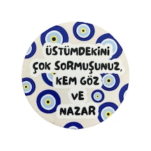 Kem Göz Ve Nazar Baskılı Ahşap Bardak Altlığı
