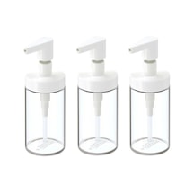 Buççin Online Mağaza 3 Lü Sıvı Sabunluk Cam 250ml Yükseklikx 17 Cm Cam Beyaz Çok Renkli