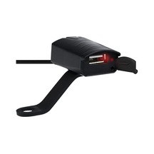 Usb Çıkışlı Sigortalı Motosiklet Gidon Usb Şarj Aleti, 2v Motosiklet Bisiklete Binme Cd-3109 Usb Koruma Tıpalı Motosiklet Usb Şarj Cihazı Siyah