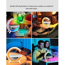 13 - 342 - Renk Seçenekli Kablosuz Şarj Cihazlı - Muratech - Led Lamba