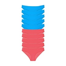 10 Adet Süper Eko Set Likralı Kadın Slip Fuşya Mavi Standart