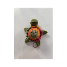 Amigurumi Örgü Kaplumbağa Anahtarlık El Yapımı Renkli Desenli Kaplumbağa Figürü, 14 Cm, Çanta Süsü / Hediyelik Çok Renkli Turuncu-hardal-pembe-mavi Çizgili Çok Renkli Turuncu-hardal-pembe-mavi Çizgili