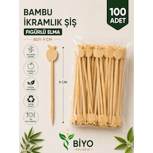 Sunum Çubuğu İkramlık Şiş Elma Figürlü 100 Adet