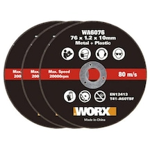 WORX WA6076.3 WX801 İçin 76x10mm 3 Adet Metal ve PVC Kesme Taşı
