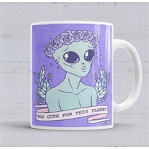 Cute Alien Uzaylı Kupa Bardak Porselen No36509 Karışık