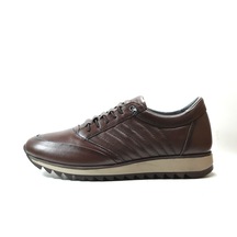 Onlo Ayakkabı 165 Deri Kahverengi Lastikli Casual Erkek Ayakkabı