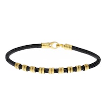 Erkek Gold Renk Gümüş Detay Bileklik