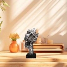 Lijinxu Yüz Soyut Heykel Raf Giriş Yatak Odası Için Gümüş