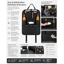 Lexroo Araç İçi Koltuk Arkası Düzenleyici, Koruyucu Eşya Düzenleyici Oto Koltuk Arkalığı Organizer Standart