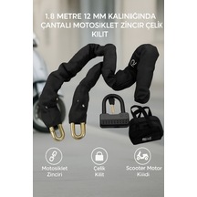 Matix 1.8 Metre 12 Mm Kalınlığında Çantalı Motosiklet Zincir Çelik Kilit Scooter Motor Kilidi Ct-a13