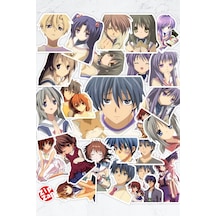 Clannad : After Story Anime Telefon Laptop Bullet Journal Sticker Paketi 25 Adet Çok Renkli