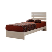 Pasifichome Huga Tek Kişilik Ahşap Karyola Meşe 90Lk /90*200 Başlıklı Karyola