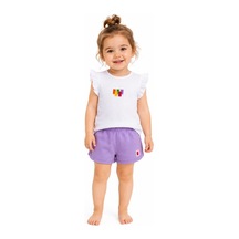 Haribo Bebek T-shirt Şort Takım Lila Kız