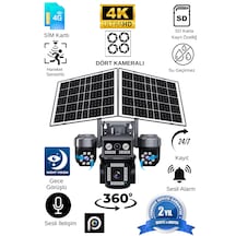 Dört Kameralı Çift Solar Panelli 4g Güvenlik Kamerası