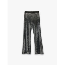 Koton Beli Lastikli Pullu Payetli İspanyol Paça Yılbaşı Pantolon Gri 6wkg40034ak Gri