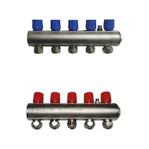 Kalde 1" Kendinden Vanalı Kollektör Set (Mavi-Kırmızı)