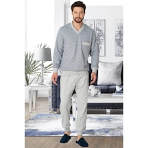 Mecit Pijama Mecit 2766 Gri Büyük Beden Erkek Pijama Takımı 001