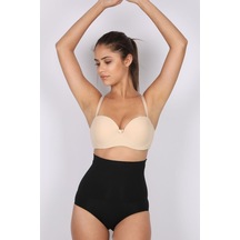 Kadın Siyah Lazer Kesim Yüksek Bel Slip Korse4004 Siyah