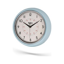 New-max Premium Serisi Retro Tasarım Metal Kadranlı Bombeli Cam Özellikli 25 Cm Ev Ve Ofis Saati Mavi