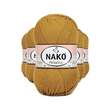 5 Adet Pırlanta Amigurumi El Örgü İpi Yünü Altın 6706 Çok Renkli