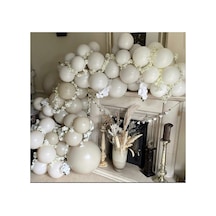 Pastel Beyaz Gri Balon 100 Adet + 5 M Balon Zinciri A